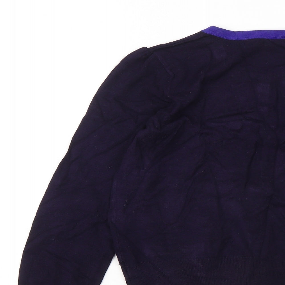 Marks and Spencer Womens Purple Round Neck Viscose Pullover Jumper Size 12