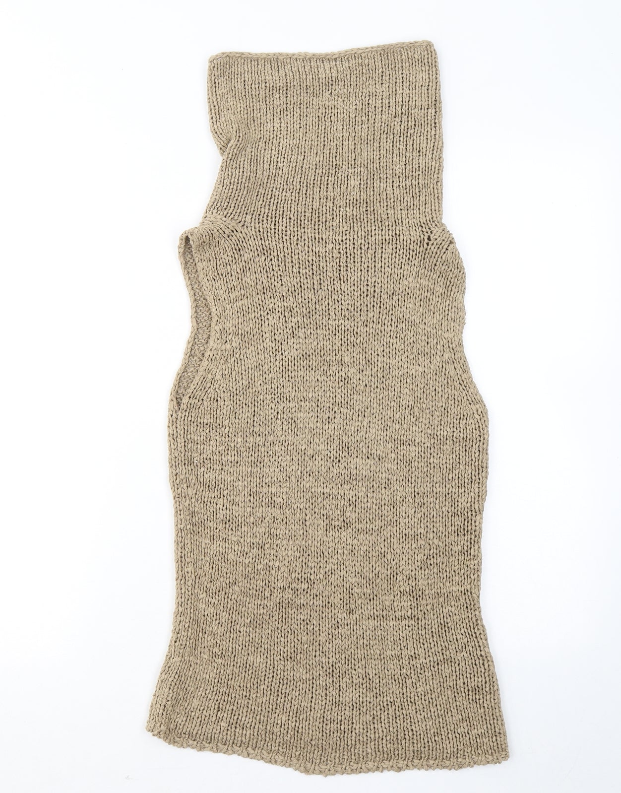 Next Level Womens Brown Roll Neck Acrylic Vest Jumper Size 10