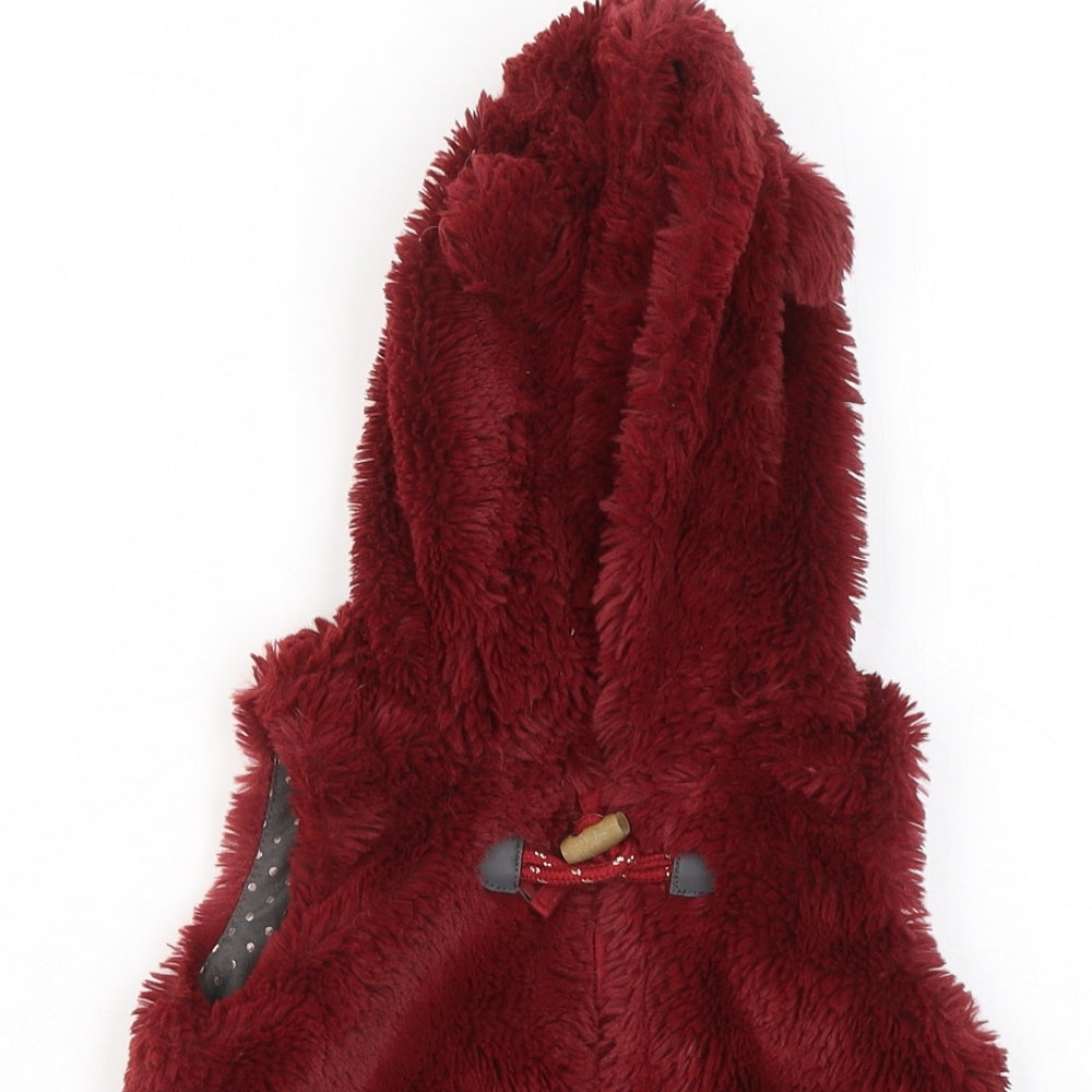 Nutmeg Girls Red Gilet Coatigan Size 12-18 Months