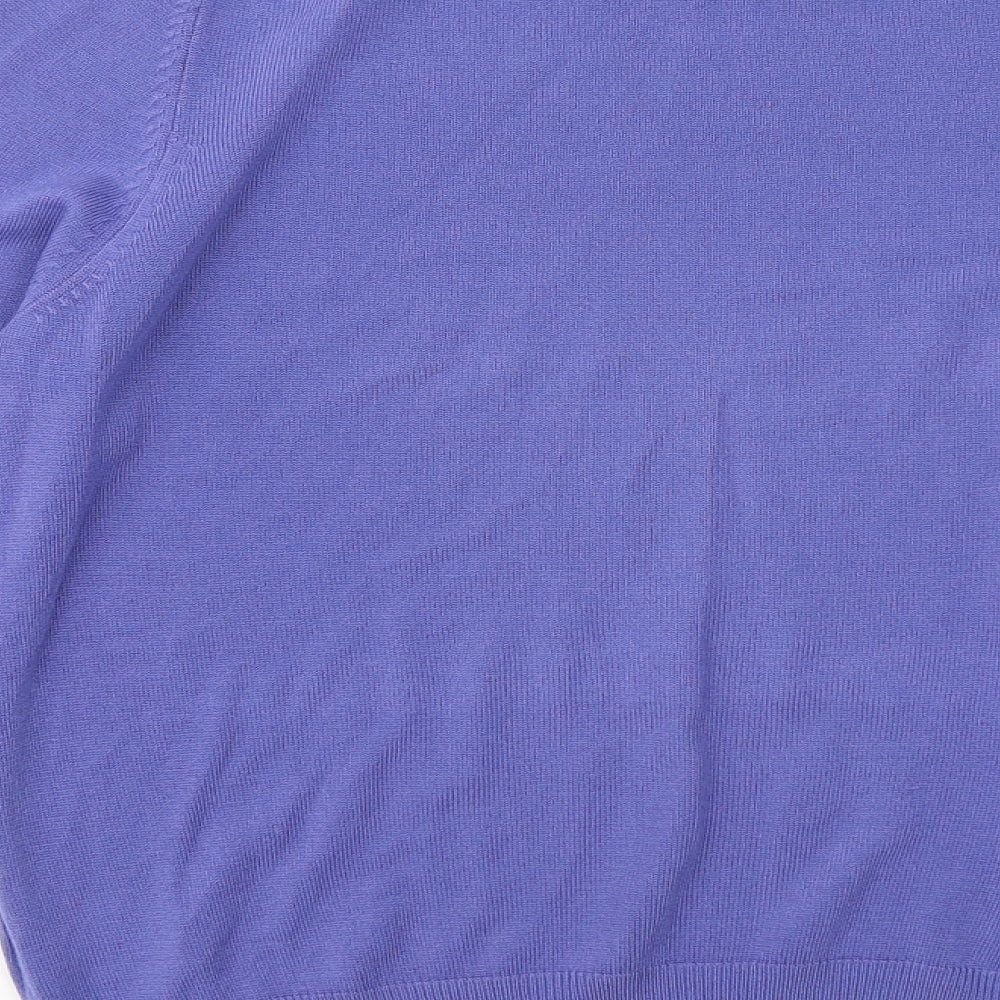 Marks and Spencer Womens Purple Round Neck Acrylic Pullover Jumper Size 12