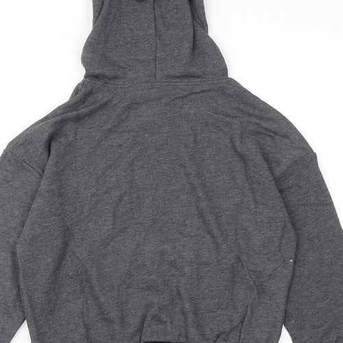 Manosque Womens Grey Polyester Henley Hoodie Size S