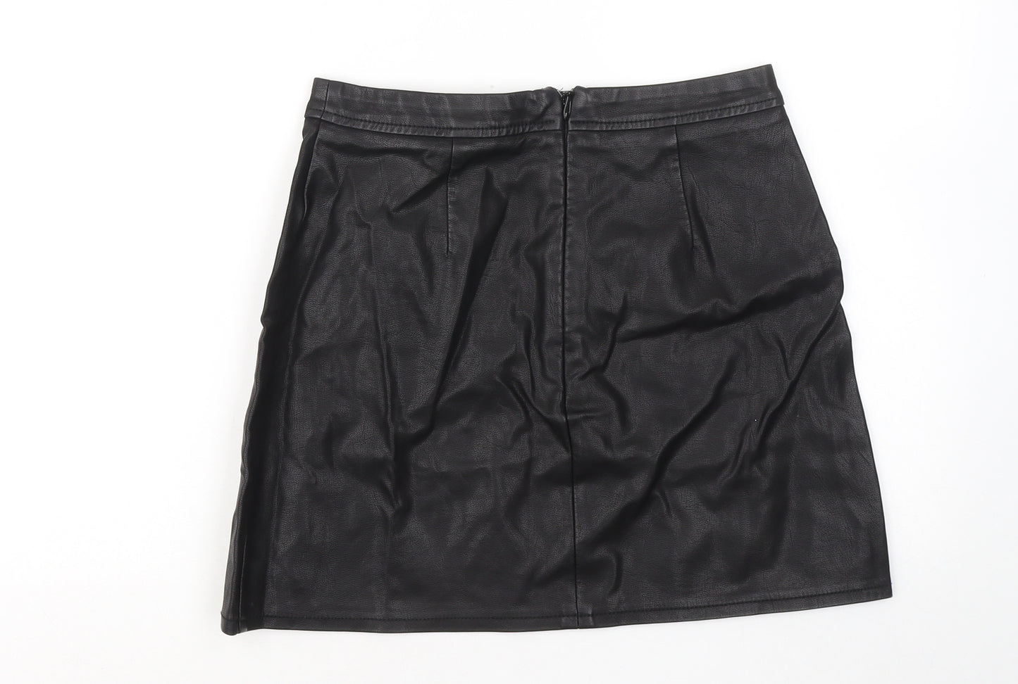 New Look Womens Black Polyester A-Line Skirt Size 8