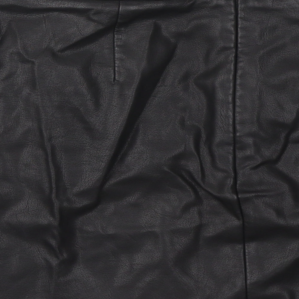 New Look Womens Black Polyester A-Line Skirt Size 8