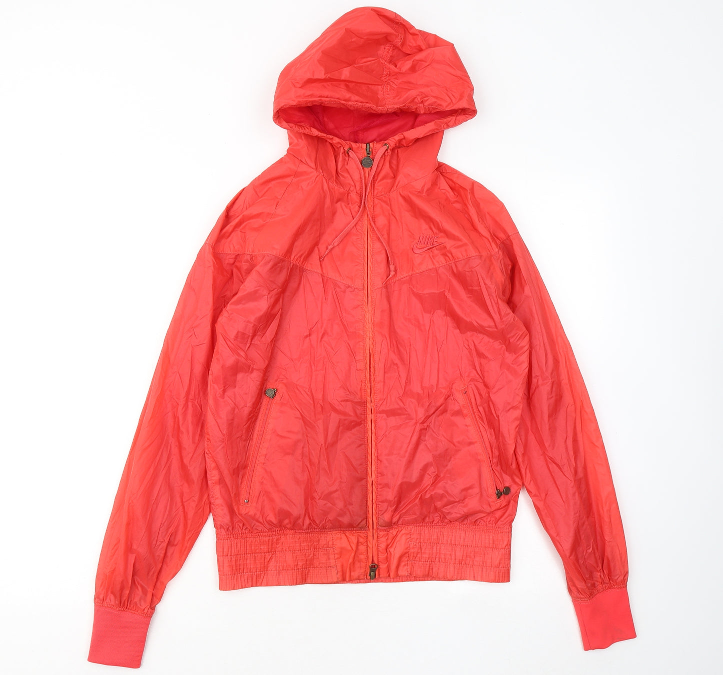 Nike Womens Red Windbreaker Coat Size S