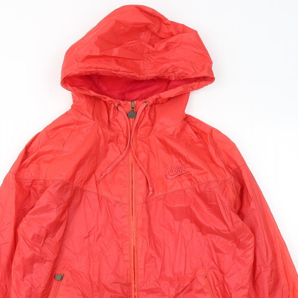 Nike Womens Red Windbreaker Coat Size S