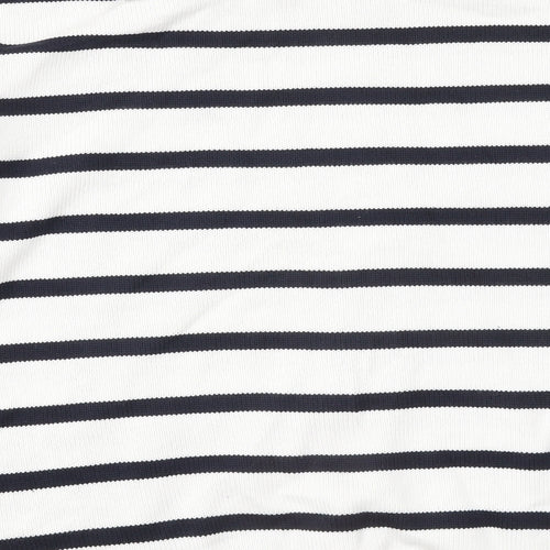 Preworn Womens Blue Round Neck Striped Cotton Pullover Jumper Size 18 - Anchor