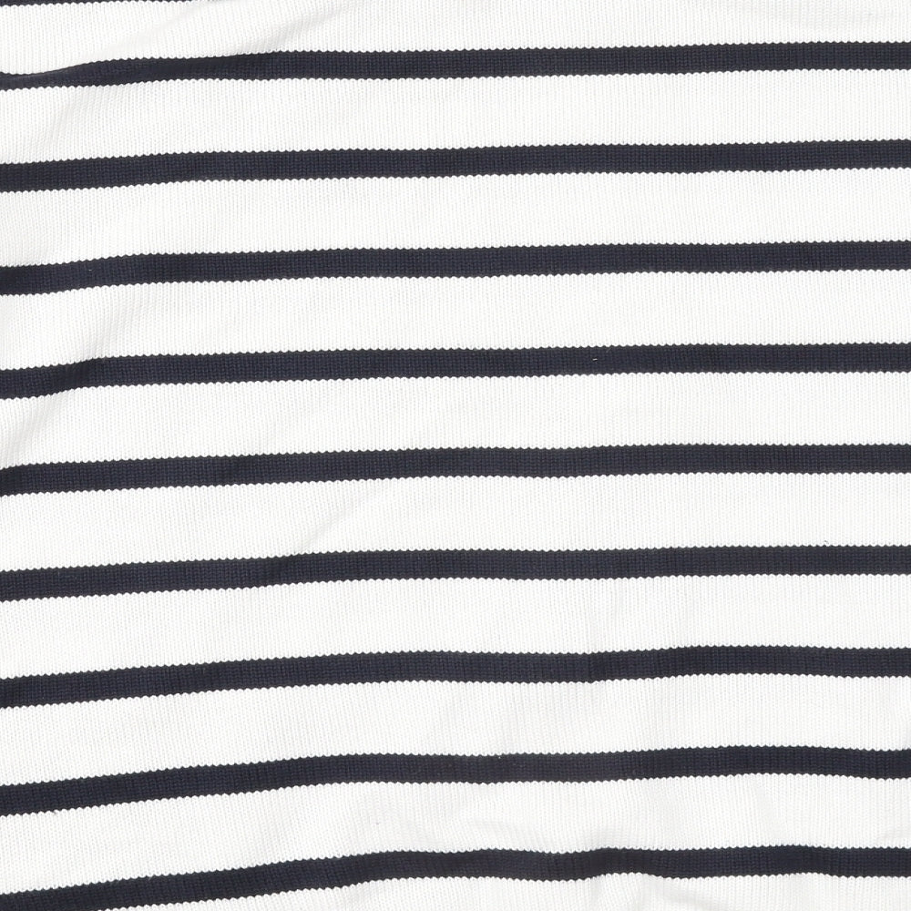 Preworn Womens Blue Round Neck Striped Cotton Pullover Jumper Size 18 - Anchor