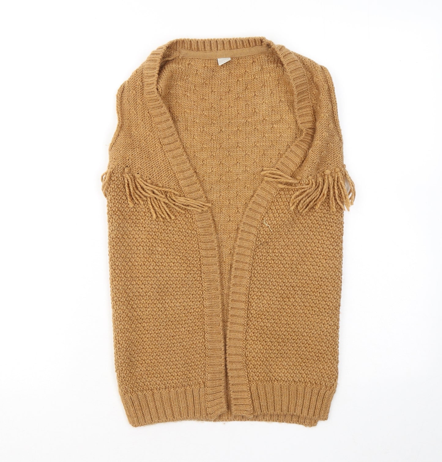 TU Girls Brown V-Neck Acrylic Cardigan Jumper Size 6 Years