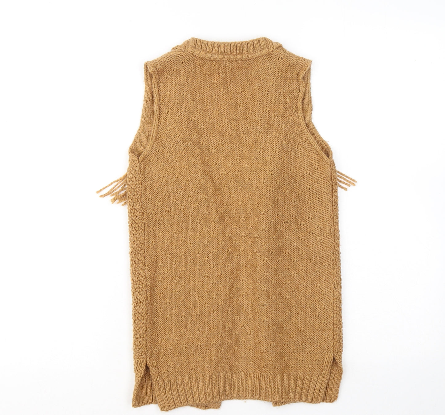 TU Girls Brown V-Neck Acrylic Cardigan Jumper Size 6 Years