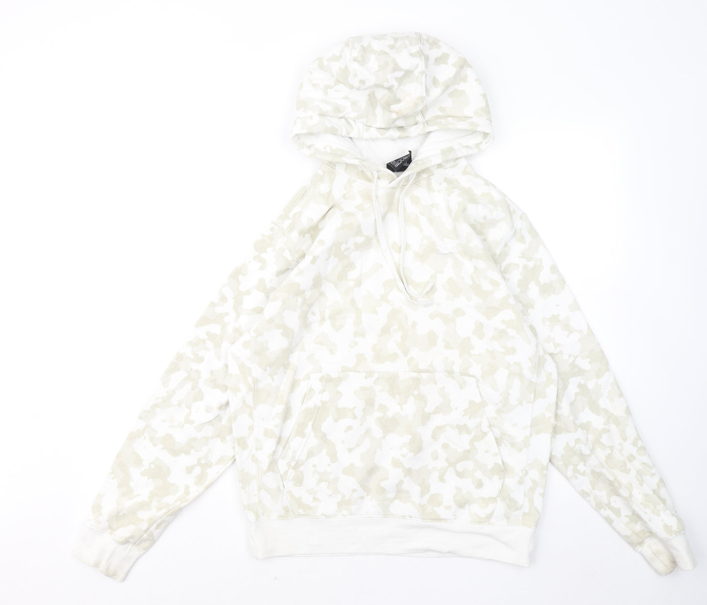 Nike Womens White Camouflage Cotton Pullover Hoodie Size S