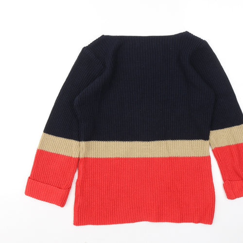 NEXT Womens Multicoloured Round Neck Acrylic Pullover Jumper Size 6