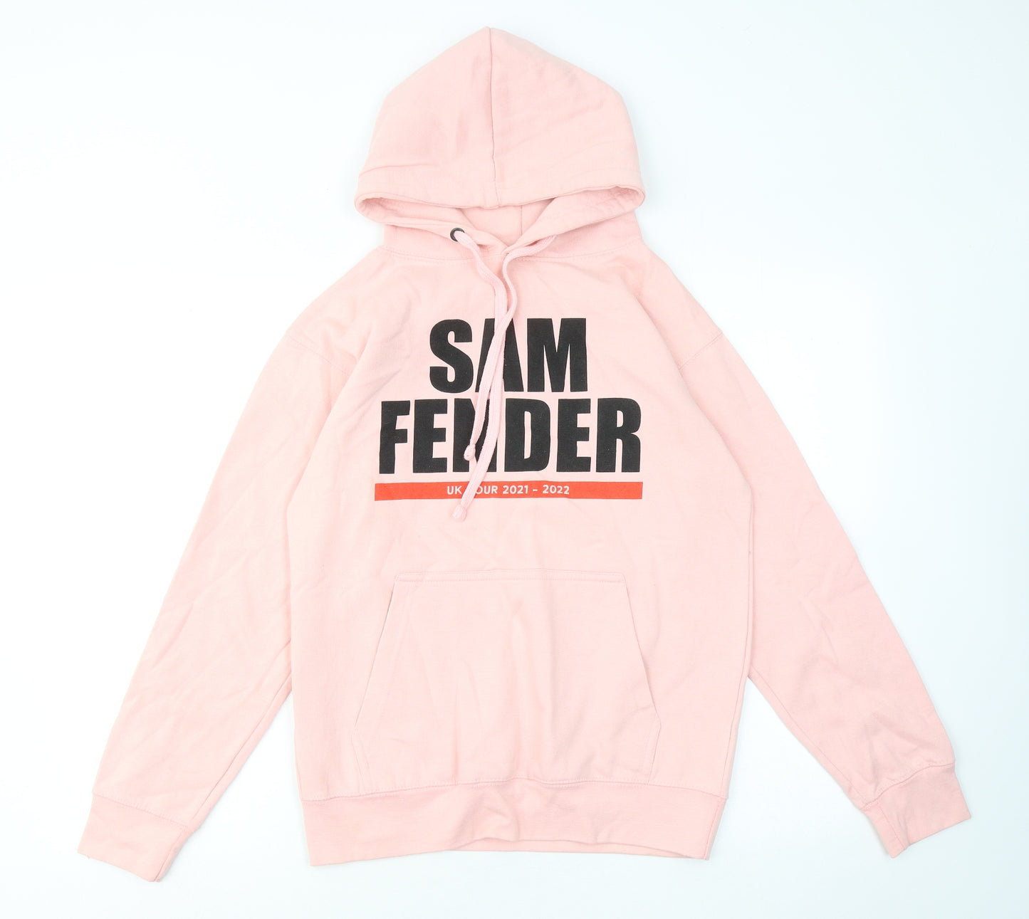 Classic Womens Pink Cotton Pullover Hoodie Size S - Sam Fender 2021-2022 Tour