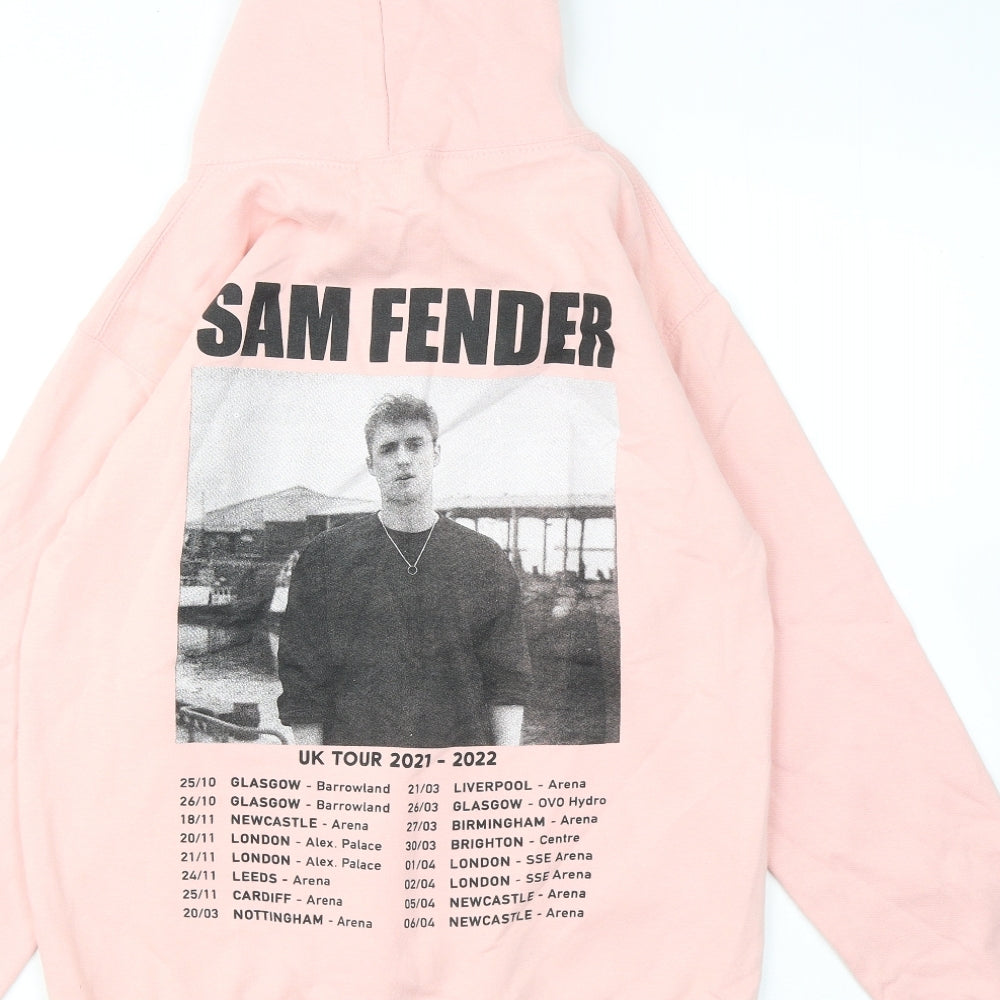 Classic Womens Pink Cotton Pullover Hoodie Size S - Sam Fender 2021-2022 Tour