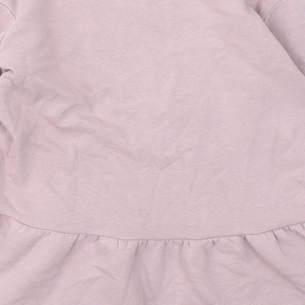 Primark Girls Purple Cotton Fit & Flare Size 7-8 Years Round Neck - Happy Days