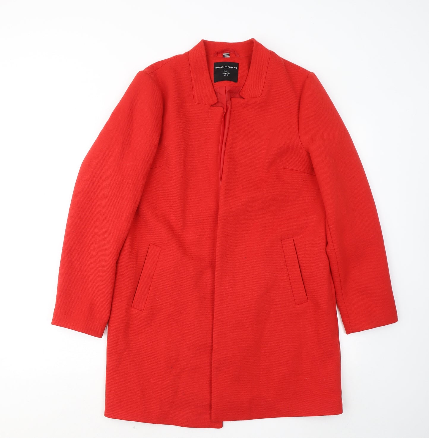 Dorothy Perkins Womens Red Round Neck Polyester Cardigan Jumper Size 14