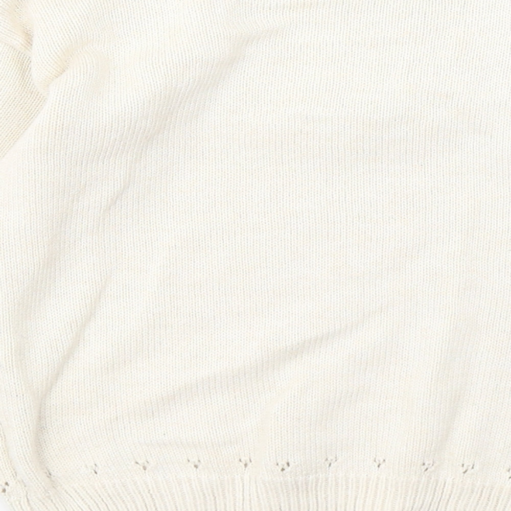Primark Girls Beige Round Neck Cotton Pullover Jumper Size 7-8 Years