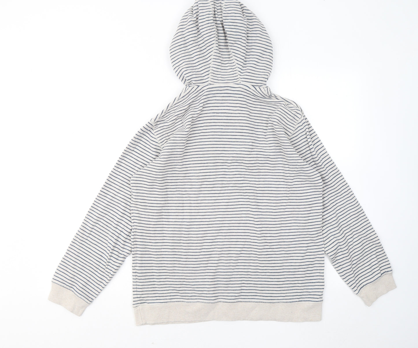 J Jeans Girls White Striped Cotton Pullover Hoodie Size 13-14 Years