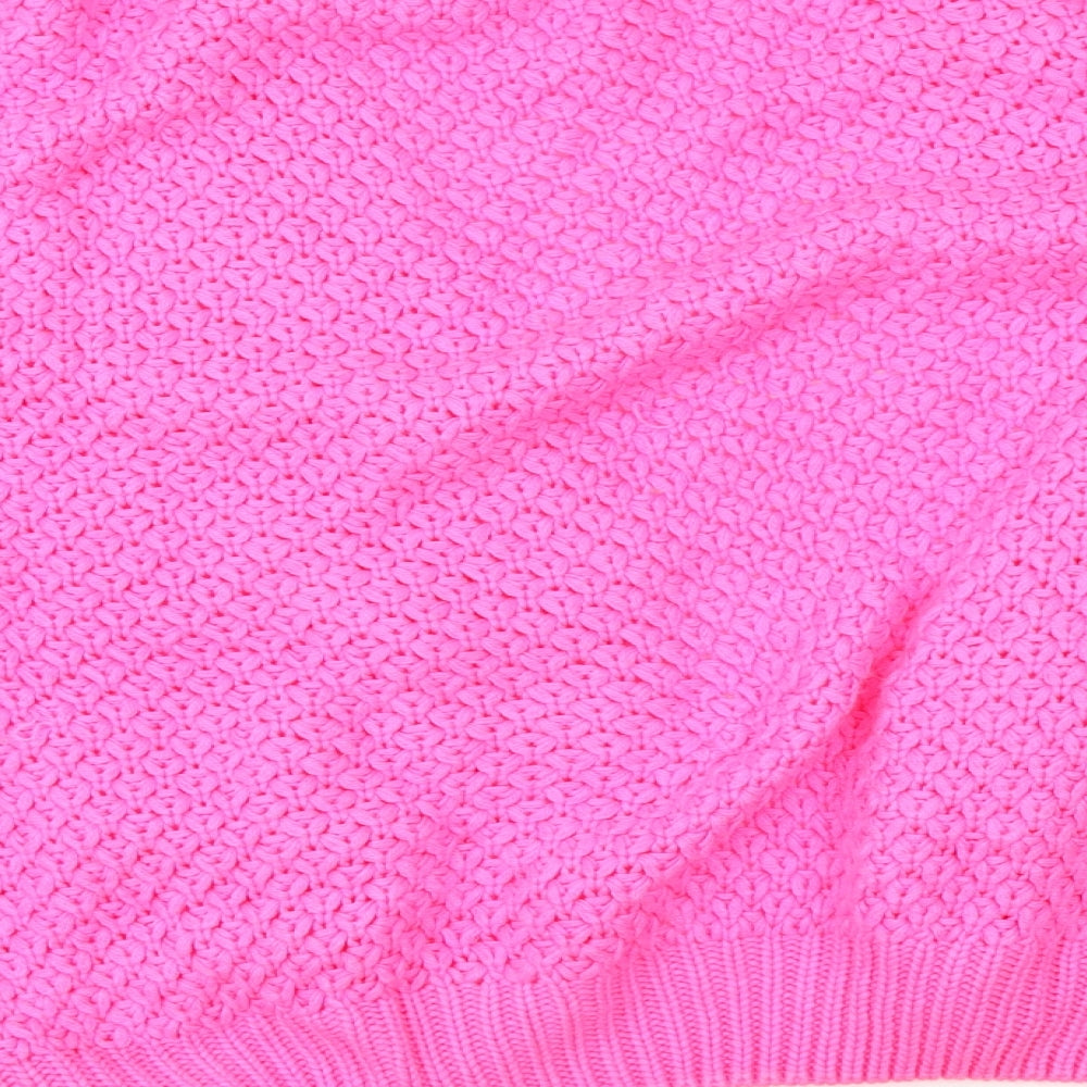 Primark Womens Pink V-Neck Acrylic Cardigan Jumper Size 18