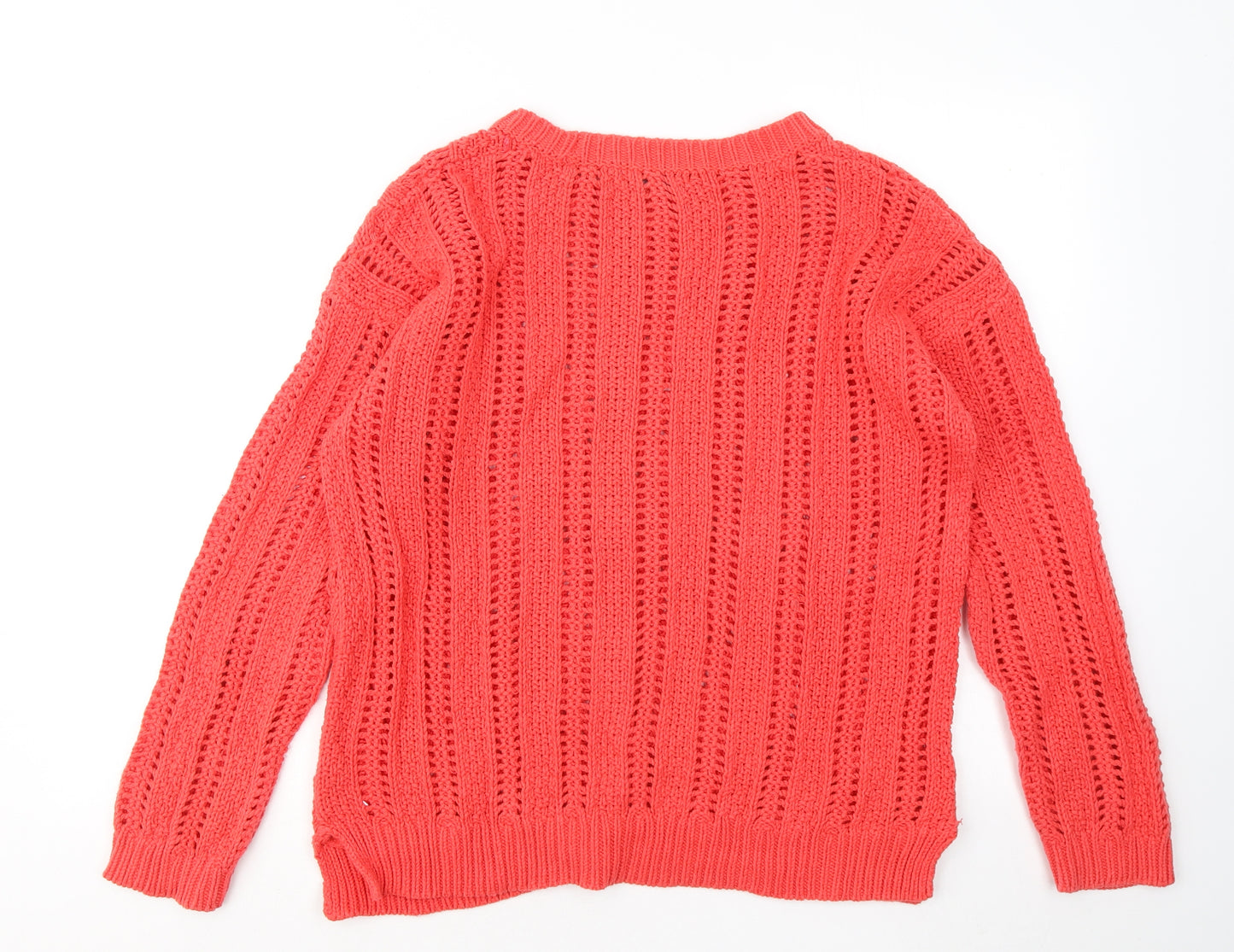 George Womens Red Round Neck Cotton Pullover Jumper Size 18