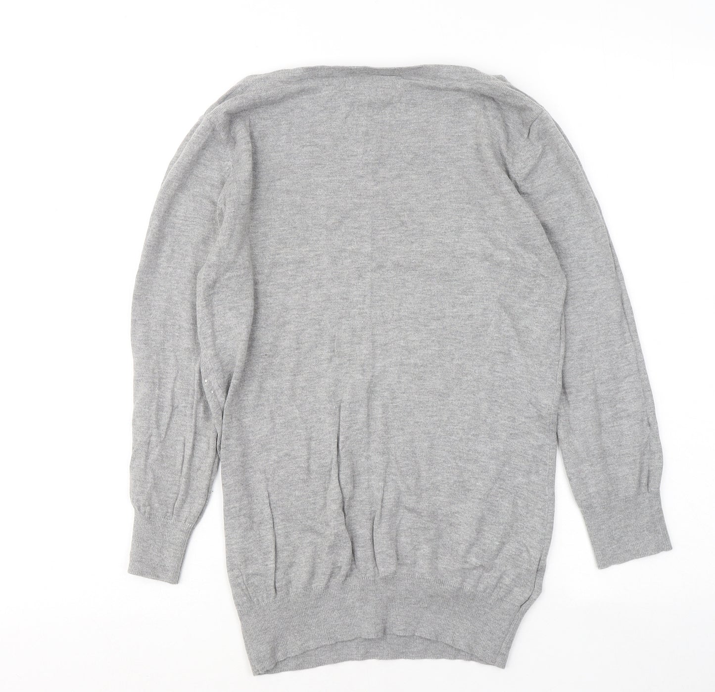 NEXT Womens Grey Round Neck Cotton Pullover Jumper Size 10
