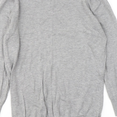 NEXT Womens Grey Round Neck Cotton Pullover Jumper Size 10