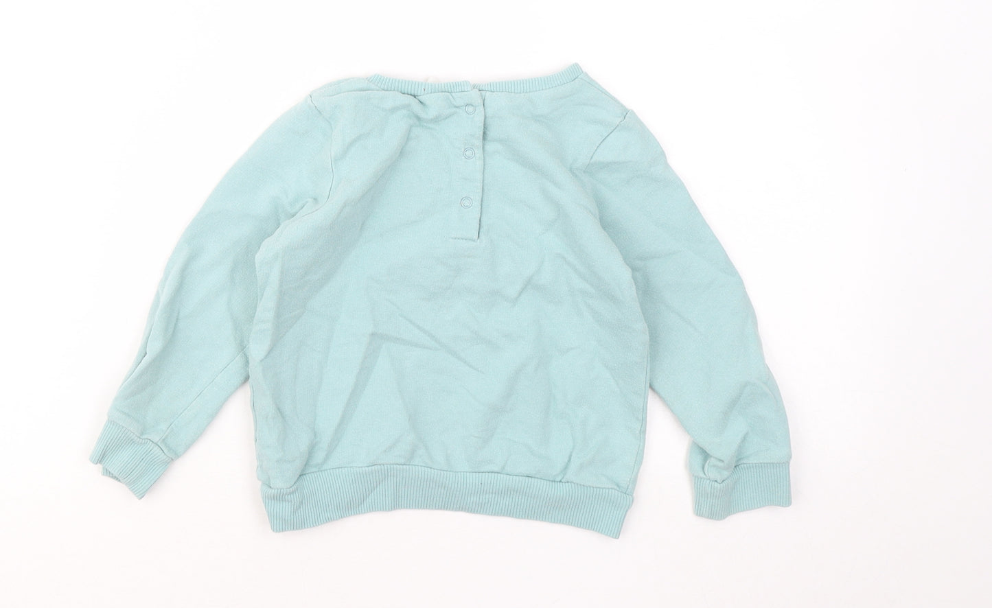 NEXT Girls Blue Cotton Pullover Jumper Size 12-18 Months - Kitten