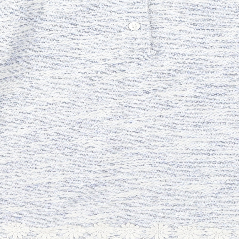 NEXT Girls Blue Round Neck Geometric Polyester Pullover Jumper Size 4-5 Years - Flowers