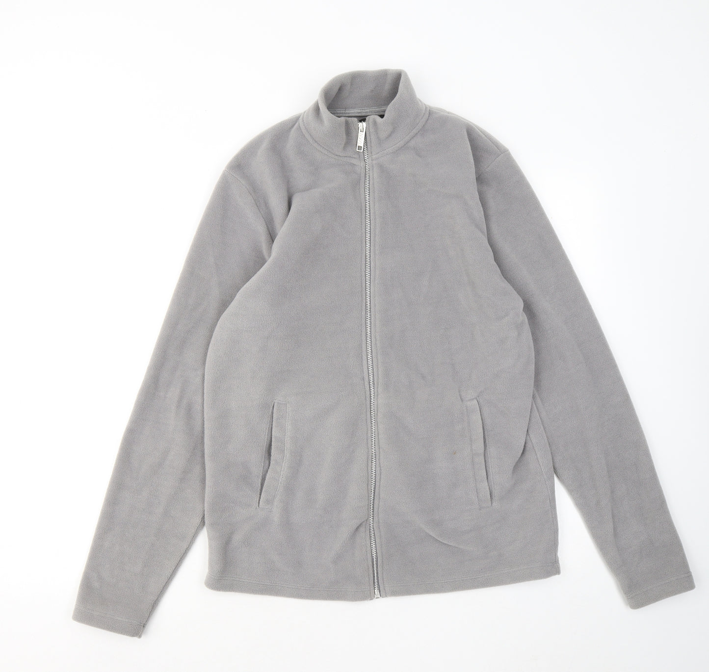 Boohoo Mens Grey Polyester Full Zip Hoodie Size S