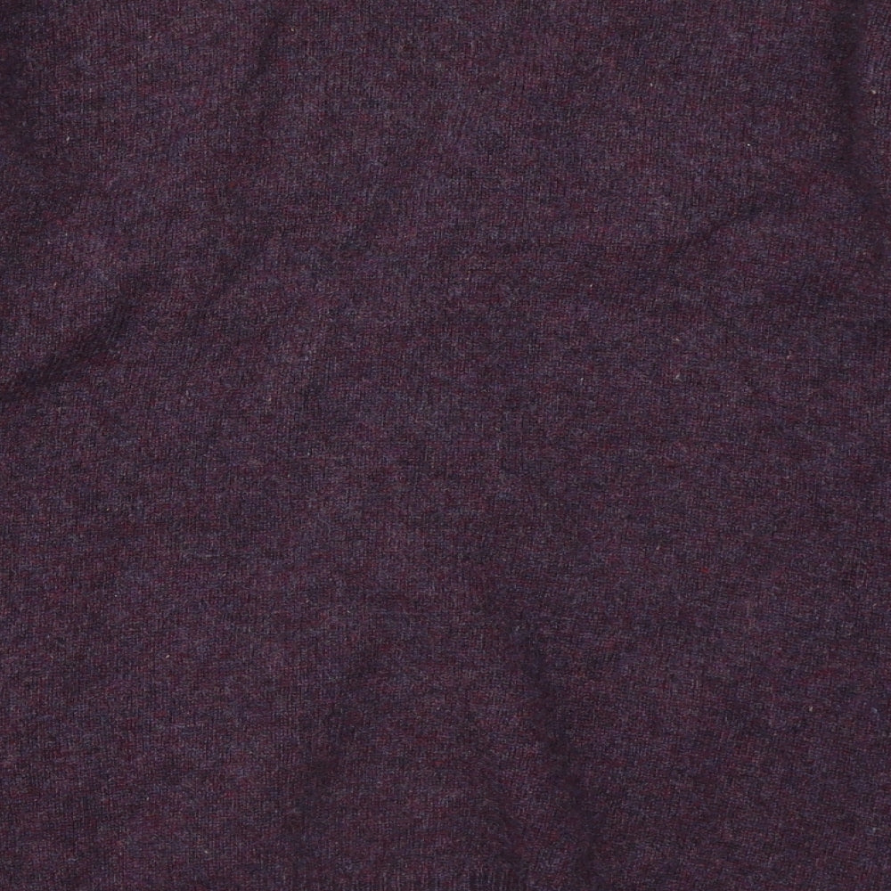 Armando Mens Purple V-Neck Wool Cardigan Jumper Size L