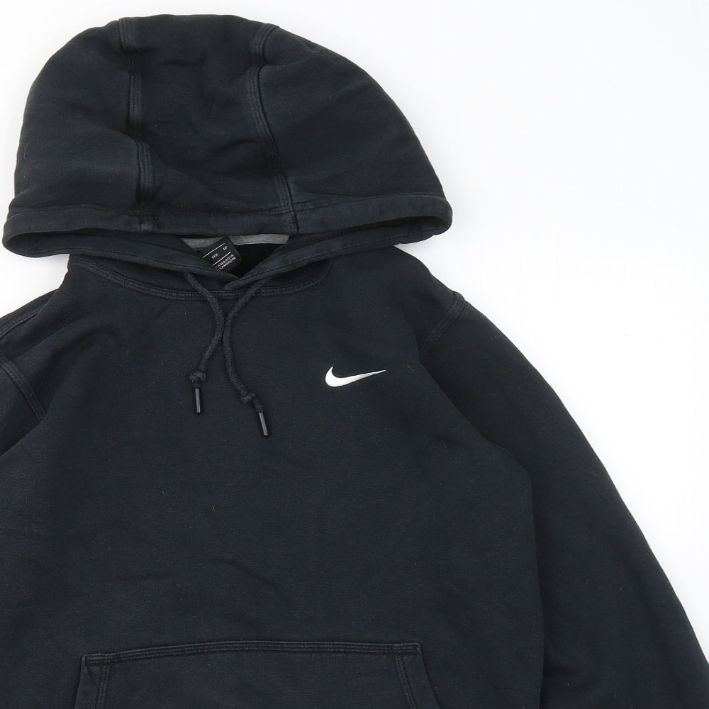 Nike Mens Black Cotton Pullover Hoodie Size XS