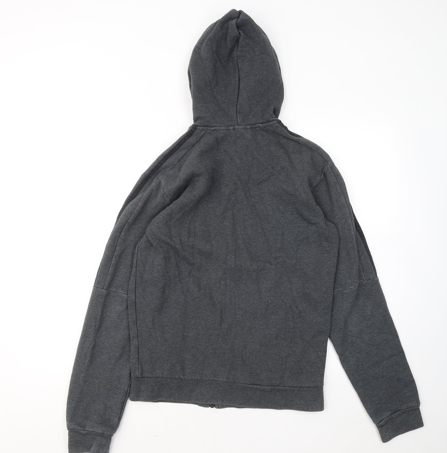adidas Mens Grey Cotton Full Zip Hoodie Size XS