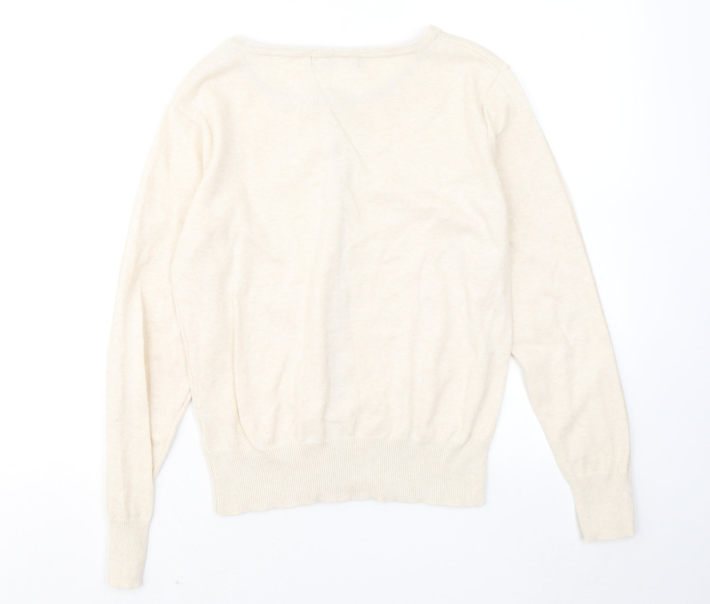 Atmosphere Womens Beige Round Neck Acrylic Cardigan Jumper Size 14