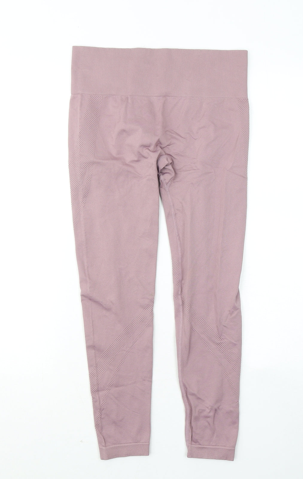 Workout Womens Purple Nylon Compression Leggings Size 12 L22 in Regular