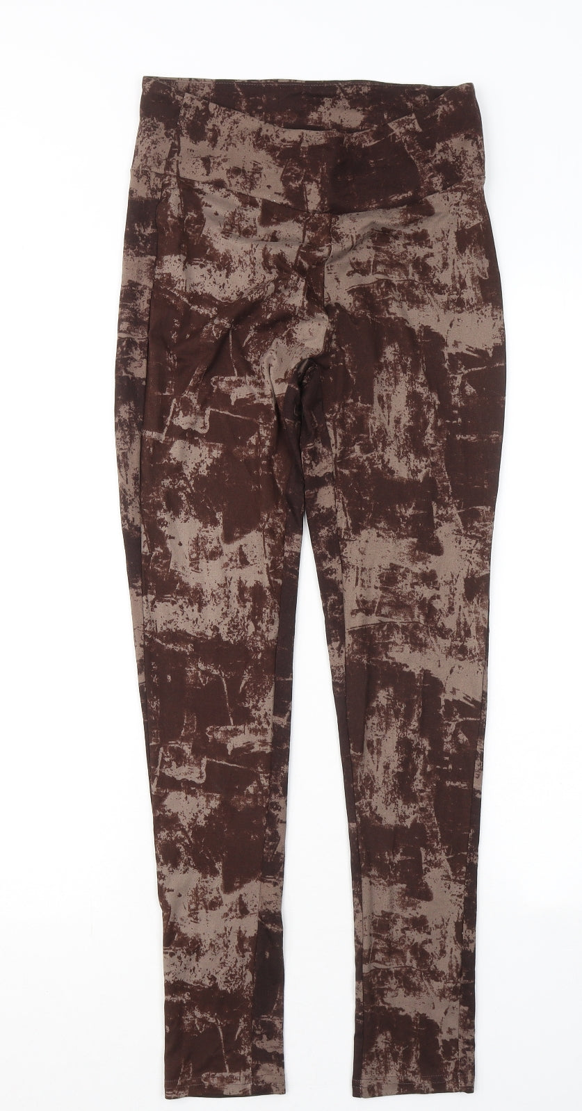 George Womens Brown Geometric Polyester Jogger Trousers Size 8 L26 in Regular