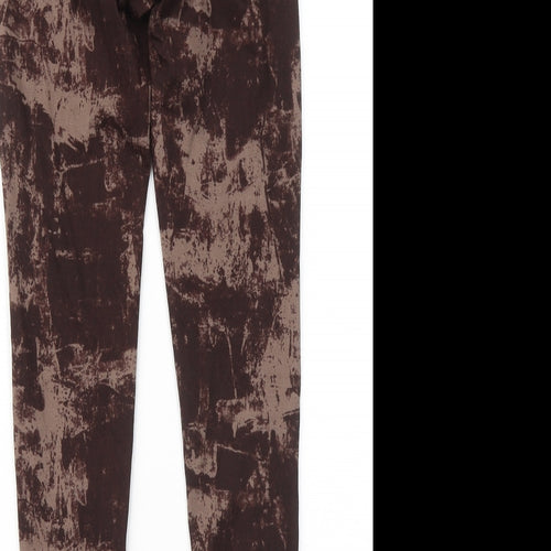 George Womens Brown Geometric Polyester Jogger Trousers Size 8 L26 in Regular
