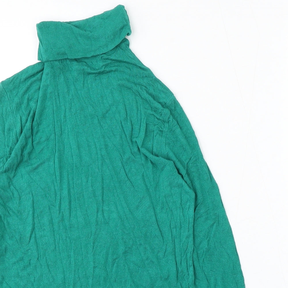F&F Womens Green Roll Neck Viscose Pullover Jumper Size 12