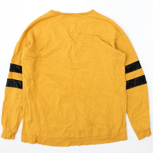 Select Womens Yellow Round Neck Cotton Pullover Jumper Size 12 - wild and free