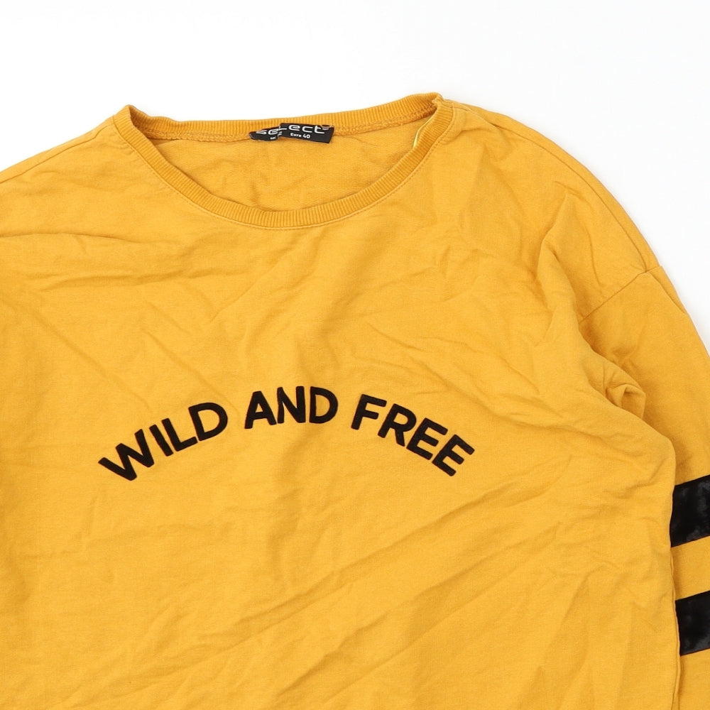 Select Womens Yellow Round Neck Cotton Pullover Jumper Size 12 - wild and free