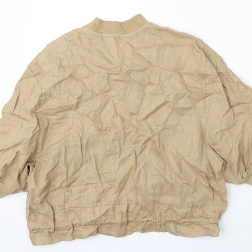 Made in Italy Womens Beige Jacket Size M Zip