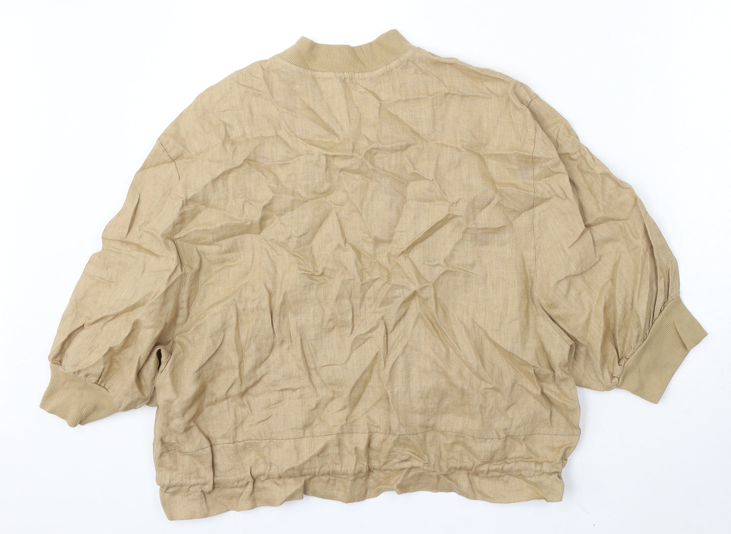 Made in Italy Womens Beige Jacket Size M Zip