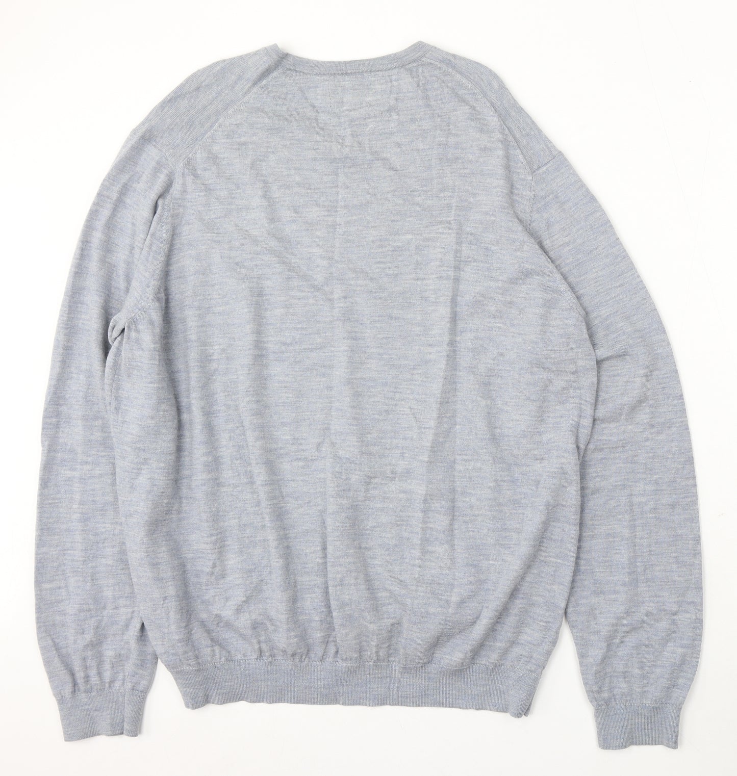 Marks and Spencer Mens Grey V-Neck Wool Pullover Jumper Size 3XL