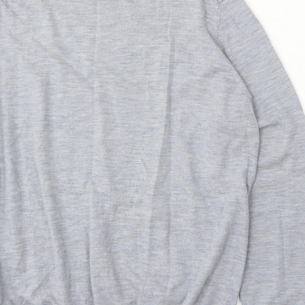 Marks and Spencer Mens Grey V-Neck Wool Pullover Jumper Size 3XL