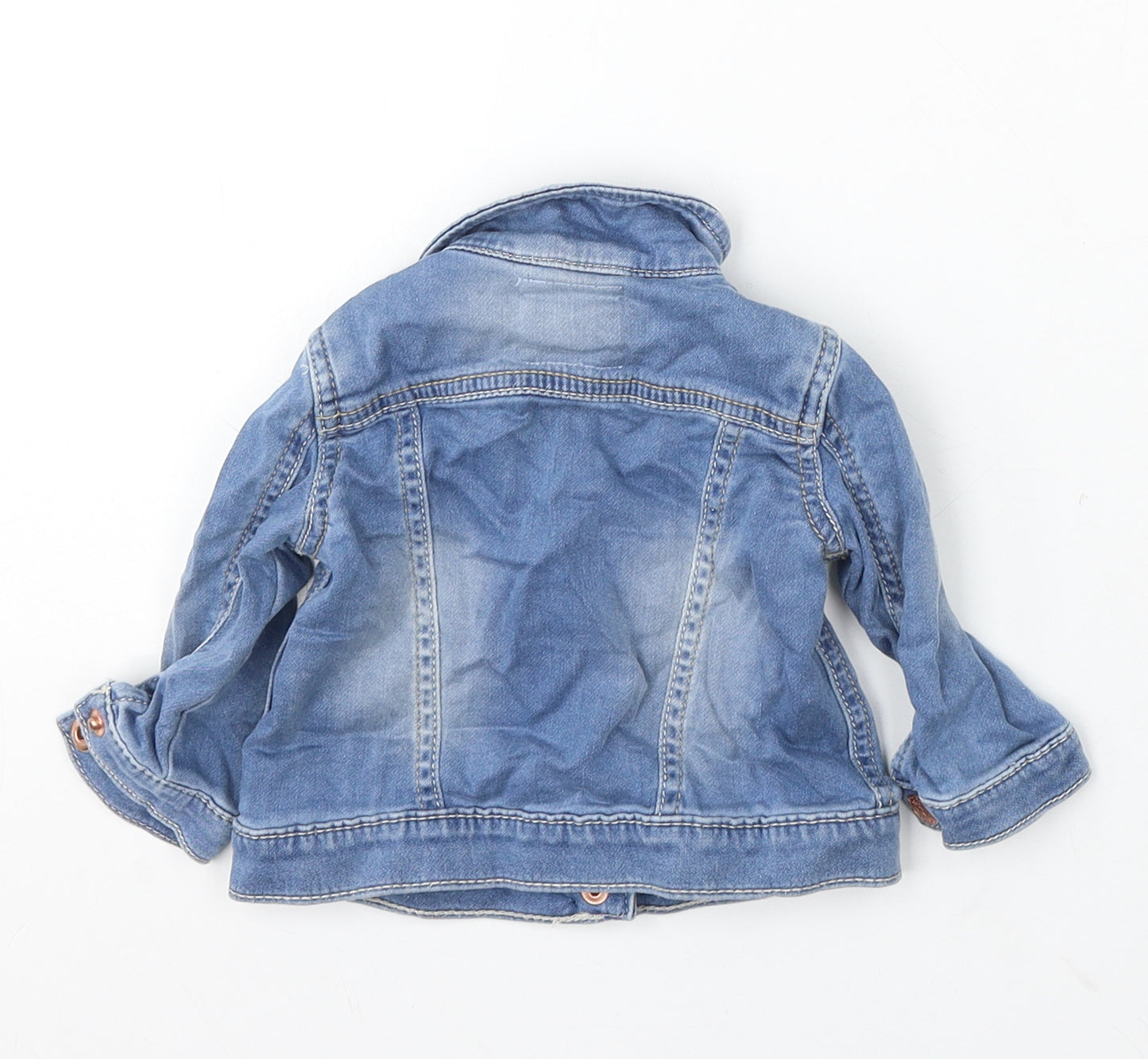 F&F Girls Blue Jacket Size 3-6 Months Button