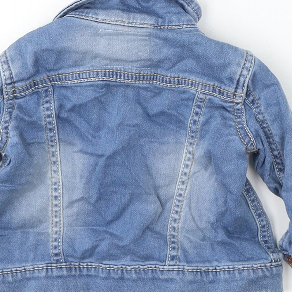F&F Girls Blue Jacket Size 3-6 Months Button
