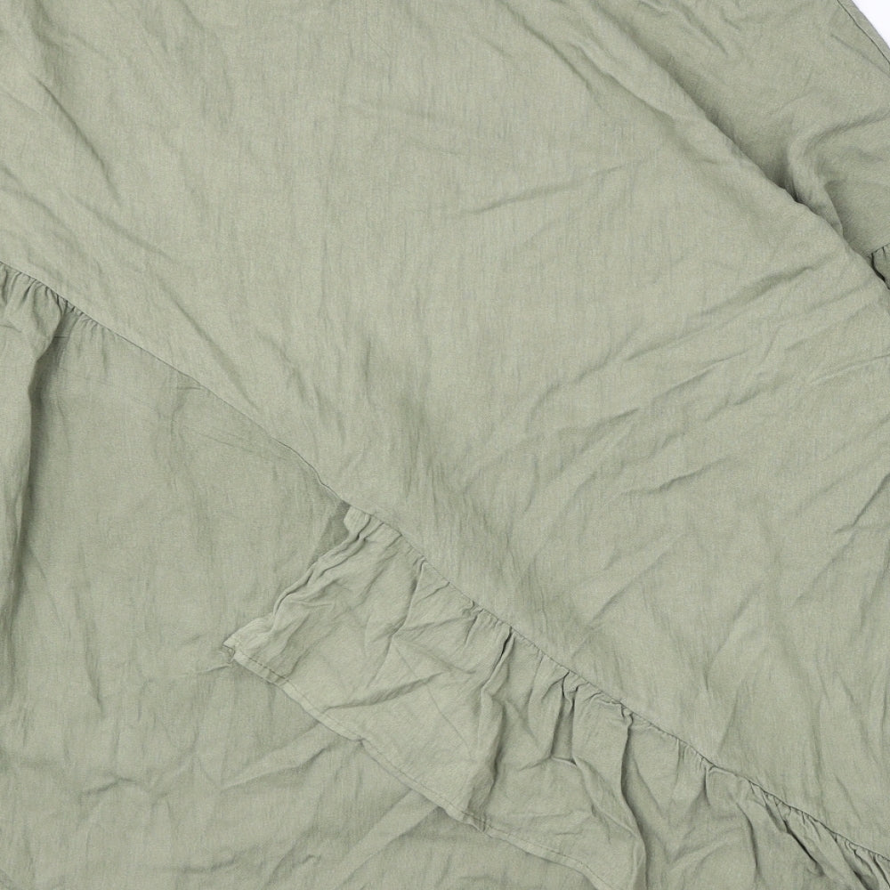 Made in Italy Womens Green Viscose Basic Blouse Size 2XL Round Neck