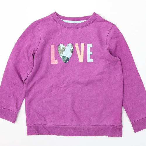 Cat and Jack Womens Purple Cotton Pullover Sweatshirt Size 10