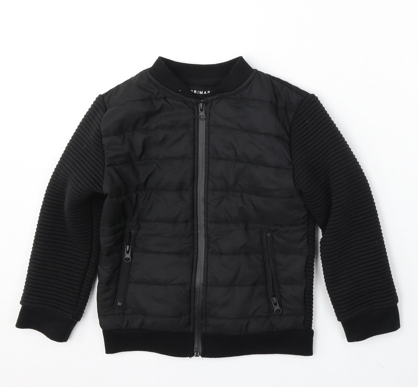 Primark Boys Black Jacket Coat Size 5-6 Years Zip