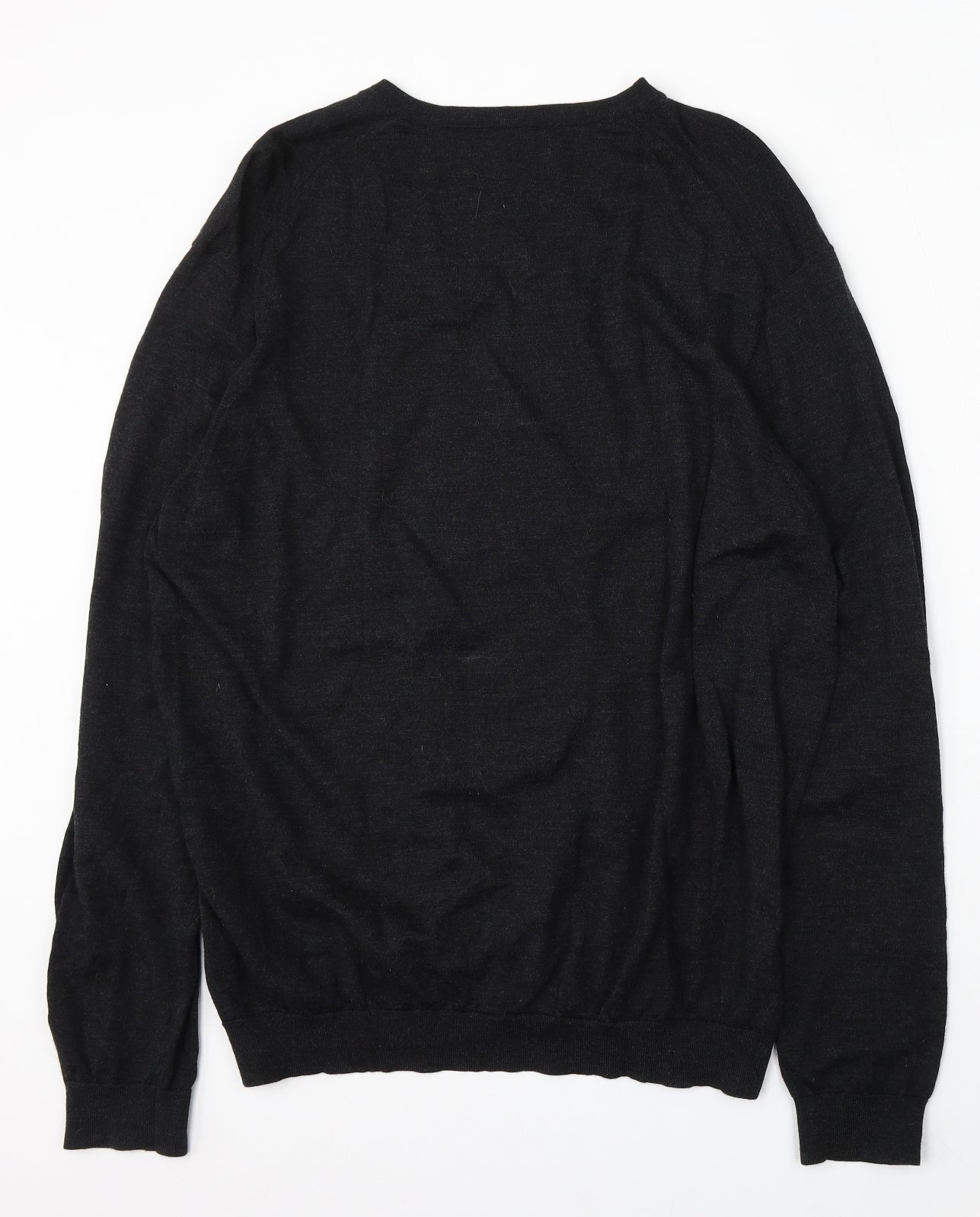 Marks and Spencer Mens Grey V-Neck Wool Pullover Jumper Size 3XL