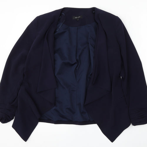 New Look Womens Blue Round Neck Polyester Cardigan Jumper Size 8