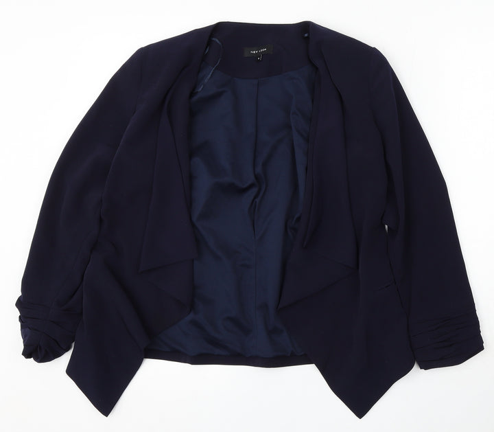 New Look Womens Blue Round Neck Polyester Cardigan Jumper Size 8